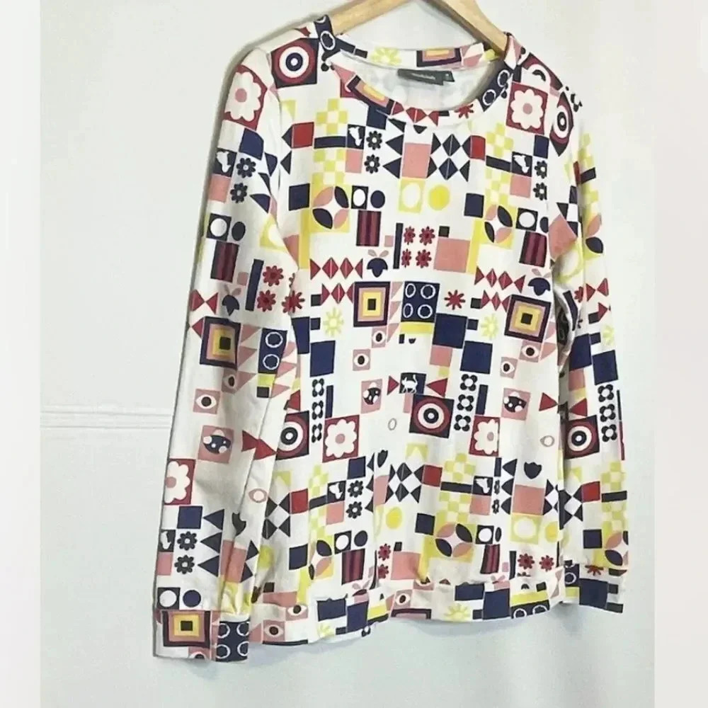 ModCloth Motif Appreciation Sweatshirt Size Medium French Terry Long Sleeve - Picture 5 of 11